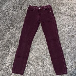 Dark Burgundy Super Straight Skinny Jeans